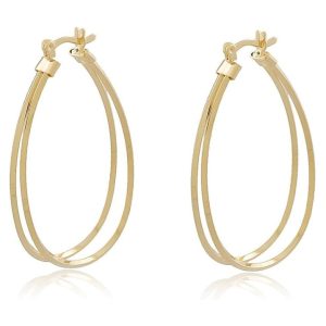Brinco Argola Dupla Dourada Banhado a Ouro 18k
