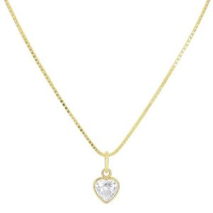 Colar Ponto de Luz Coração Dourado 45 cm